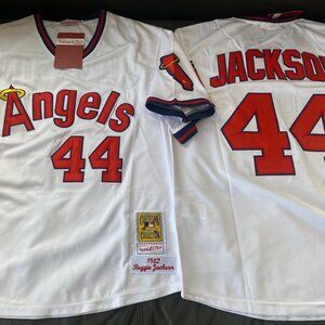 Mitchell & Ness ANAHEIM ANGELS REGGIE JACKSON 1980s JERSEY Sz M,L,XL,2X,3XL NEW